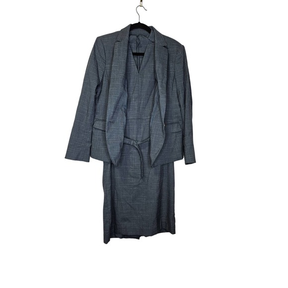 Ann Taylor Blue Midi Dress with Blazer - Picture 2 of 8